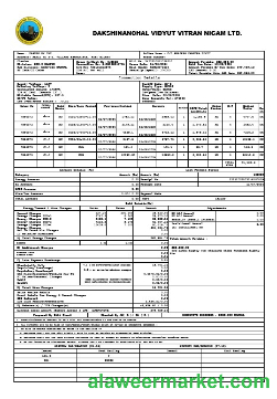 INDIA DVVNL business utility bill Word and PDF template